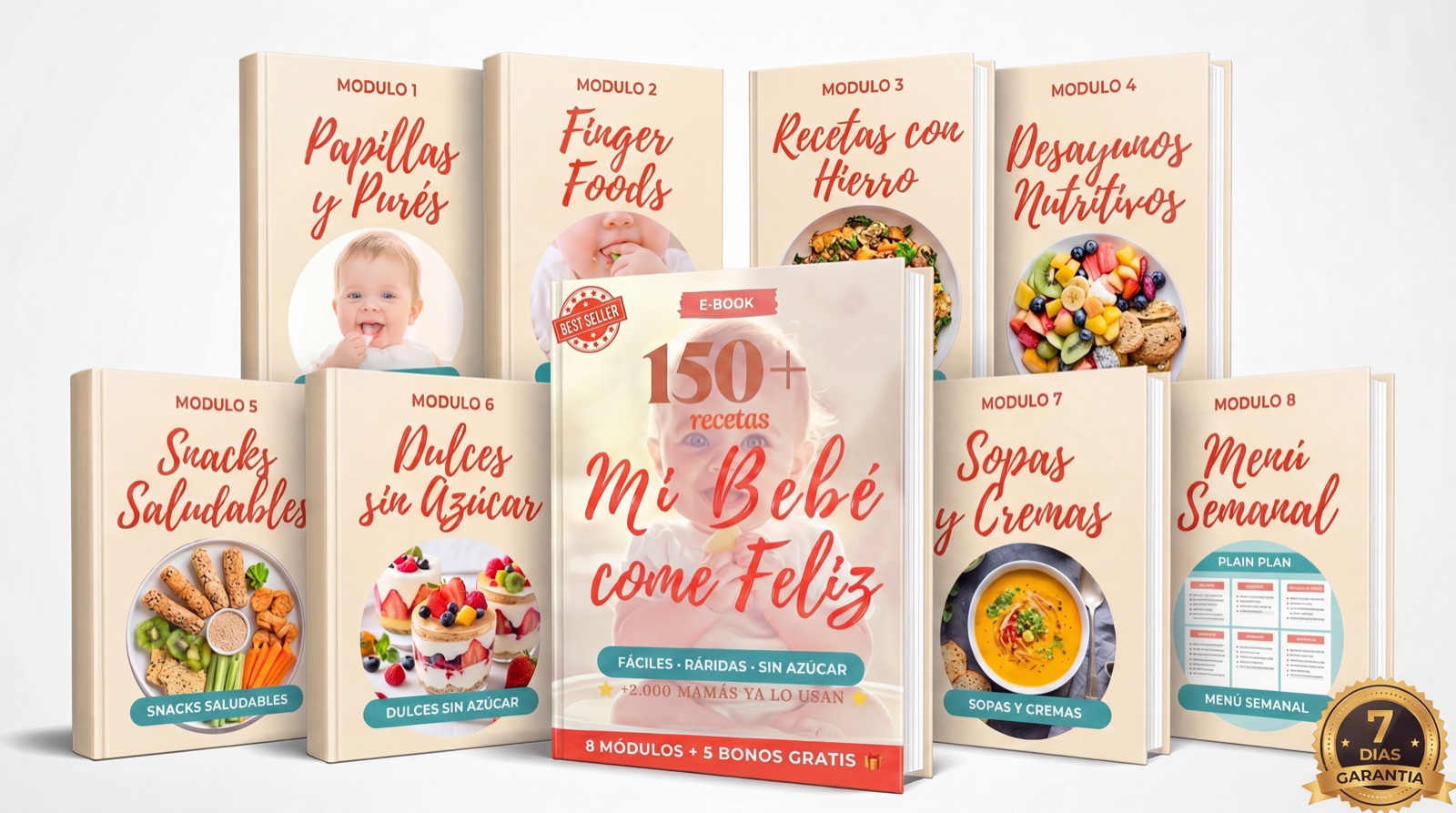 Mi Bebé Come Feliz — Megapack 8 Módulos + 150 Recetas para Bebés